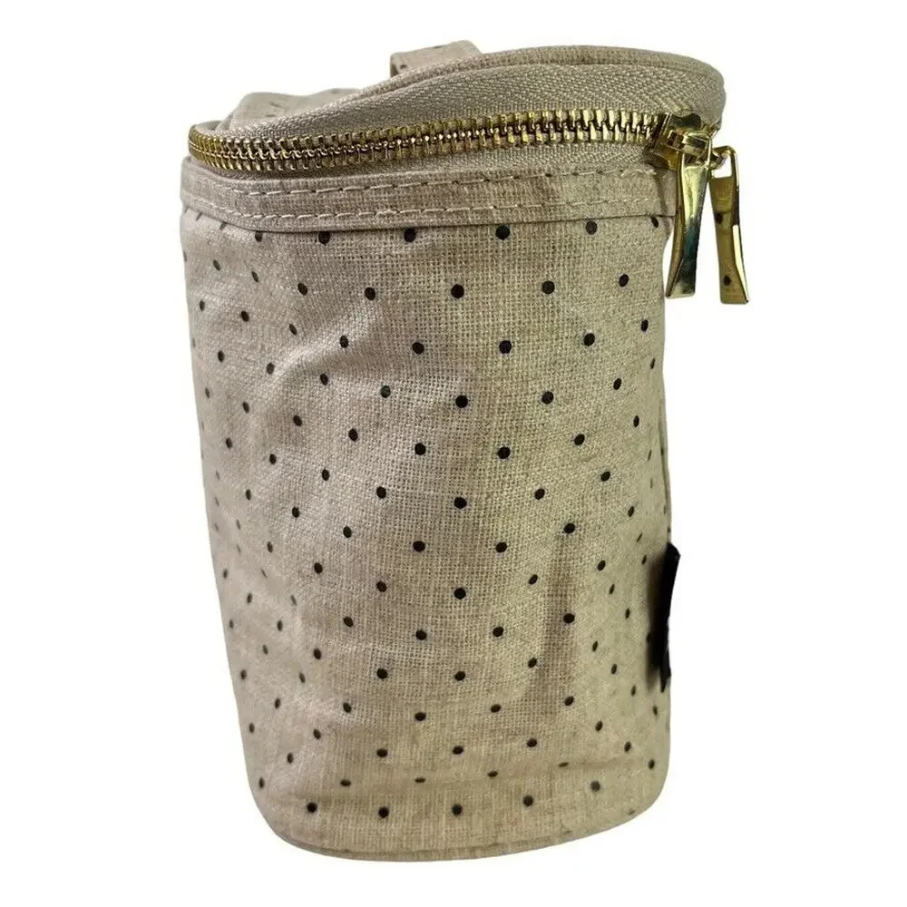 Kate Spade New York Out to Lunch Beige Black Polka Dot Tote Bag Handbag Cooler